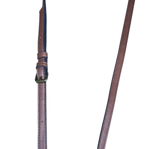 Frye & Co Faux Leather Brown Black & White Print Women's Crossbody Shoulder Bag - Picture 13 of 16